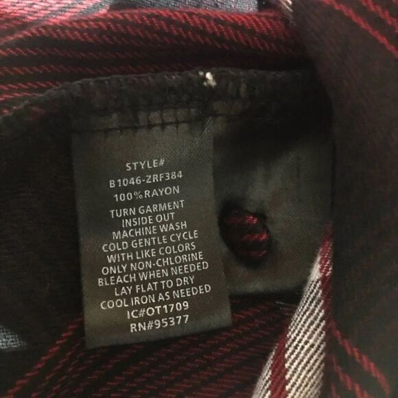 Anthro Sanctuary Zinfandel Red Plaid Ruffle Blouse - Picture 6 of 8